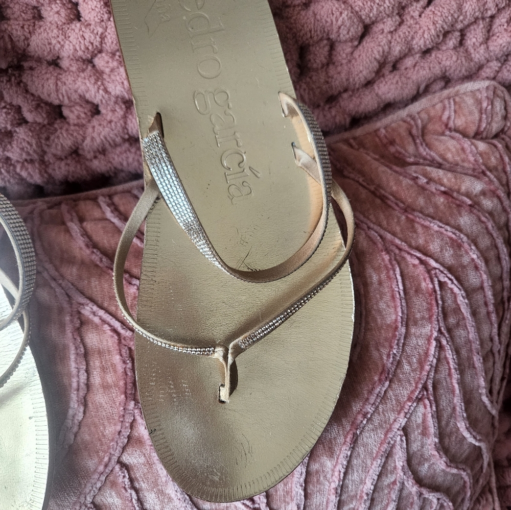 Pedro Garcia Gold Women's Sandals - Picture 3 of 8